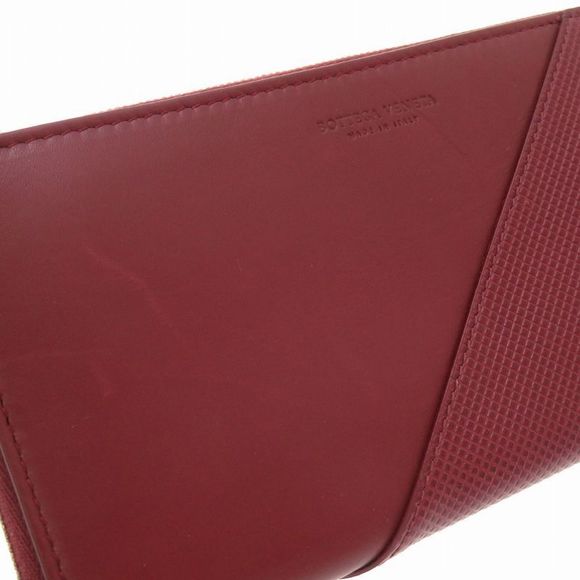 Bottega Veneta Marco Polo Leather Bordeaux 573431 Round Zipper Long Wallet Red - Picture 5 of 7